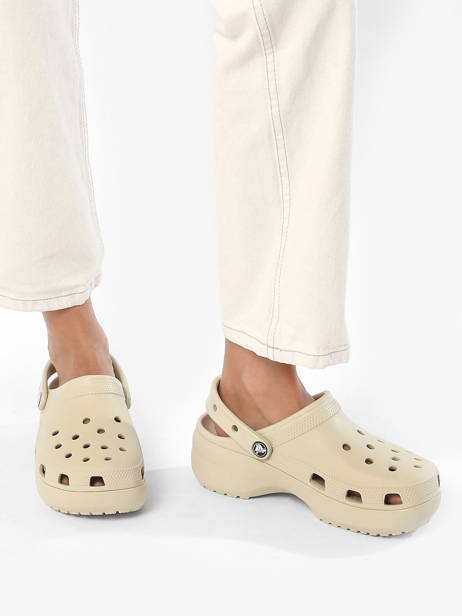 Mules Classic Platform Clog Crocs Beige accessoires 206750 vue secondaire 2