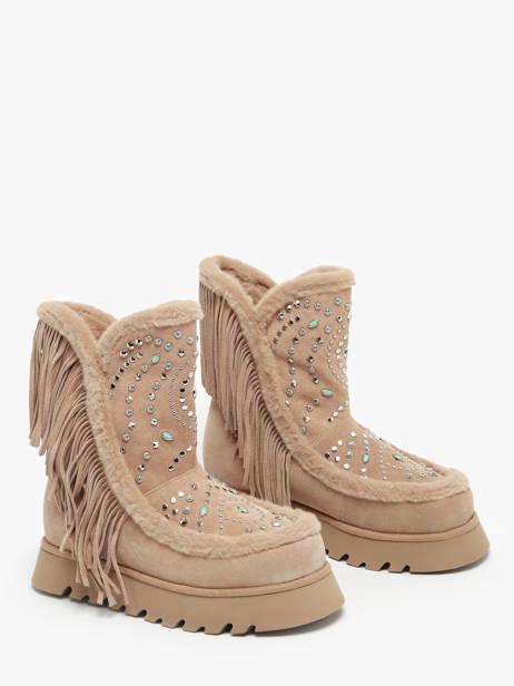 Boots Crosta En Cuir Alma en pena Beige women I241007 vue secondaire 2
