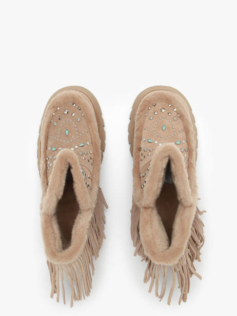 Boots Crosta En Cuir Alma en pena Beige women I241007 vue secondaire 4