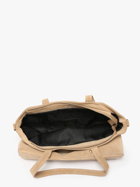 Shoulder Bag Velvet Leather Milano Beige velvet VE24113 other view 3