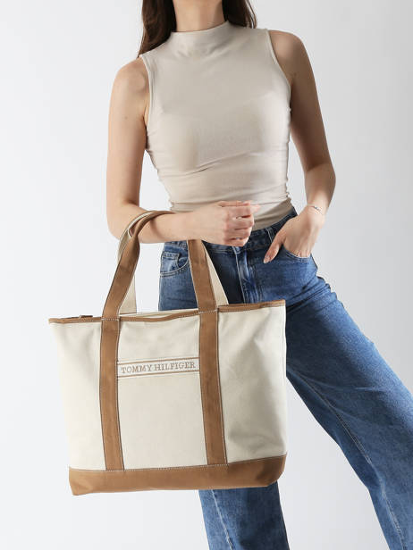Sac Porté épaule Th Summer Coton Tommy hilfiger Beige th summer AW17421 vue secondaire 1
