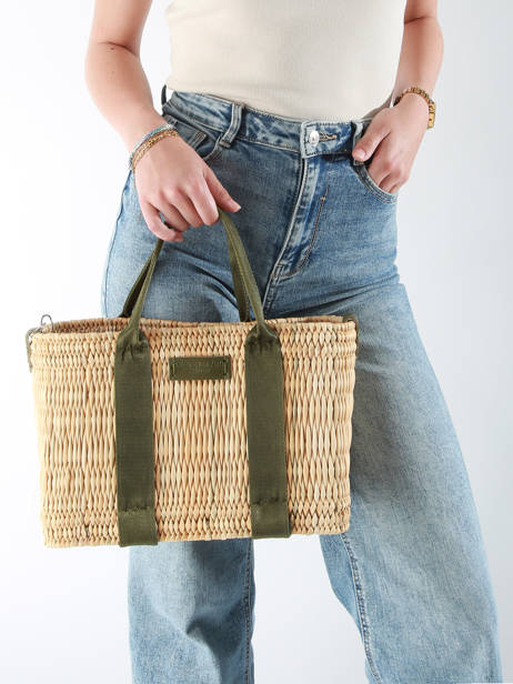 Sac à Main Estival Paille Le voyage en panier Vert estival PM779 vue secondaire 1