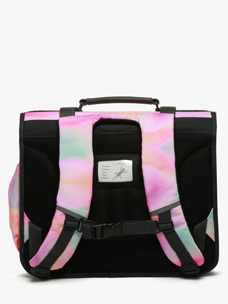 Satchel For Kids 3 Compartments Cameleon Pink vintage fantasy CA41 other view 4