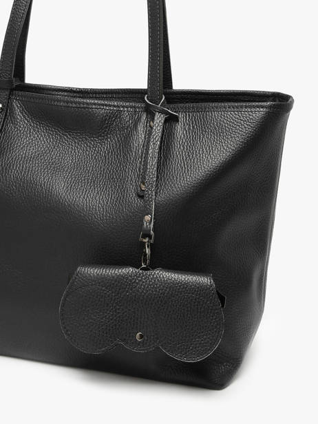 Étui Lunettes Caviar Cuir Milano Noir caviar CA25069 vue secondaire 1