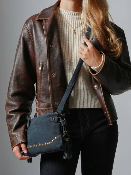 Sac Bandoulière Houston Cuir Basilic pepper Bleu houston BHOU82 vue secondaire 1