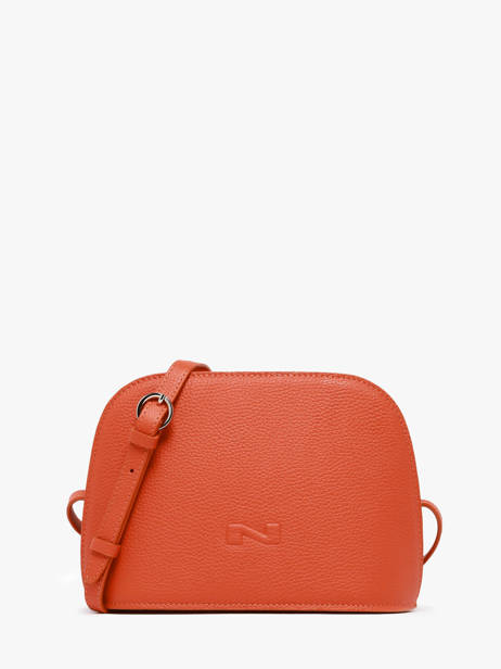 Sac Bandoulière Lilou Cuir Nathan baume Orange egee 2