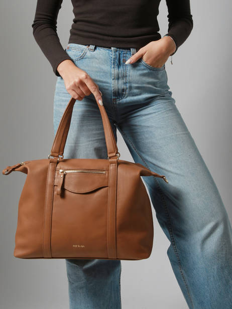 Sac Porté épaule Vintage Cuir Nat et nin Marron vintage THYLANE vue secondaire 1