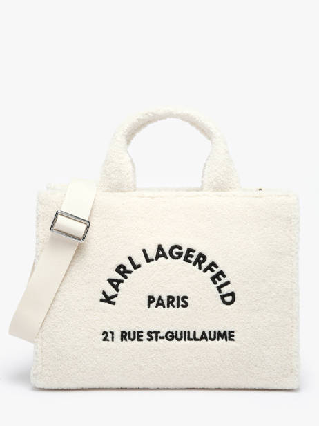 Sac Cabas Rue St Guillaume Shearling Karl lagerfeld Blanc rsg A4W50013