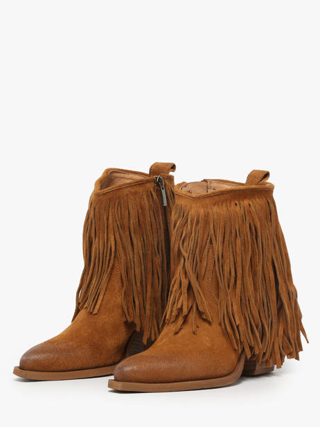Santiago Boots In Leather Metisse Brown accessoires XD2125 other view 1
