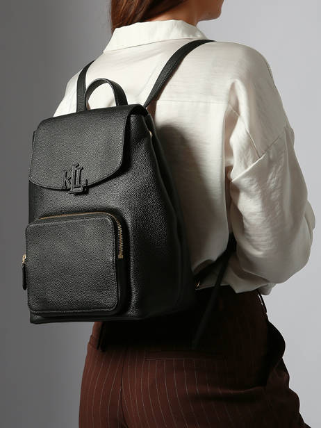 Sac à Dos Cameryn Cuir Lauren ralph lauren Noir cameryn 31969355 vue secondaire 1