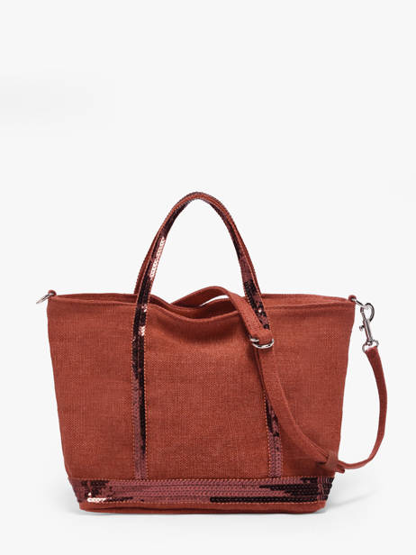 Sac Bandoulière Baby Cabas Lin Paillettes Vanessa bruno Rouge cabas lin 31V40410 vue secondaire 4