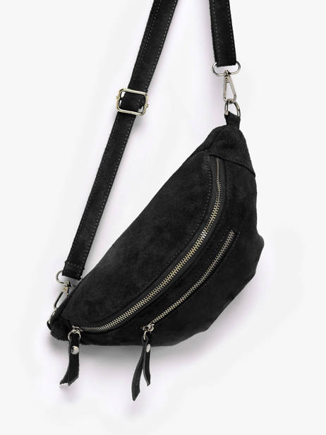 Sac Banane Milano Noir velvet VE24119O vue secondaire 2