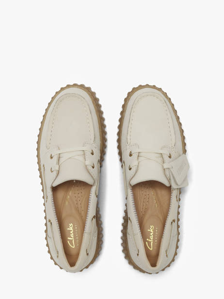 Chaussures Bateau Plateforme En Cuir Clarks Beige women 26186302 vue secondaire 3