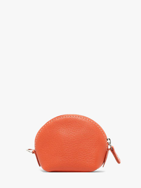 Porte-monnaie Caviar Cuir Crinkles Orange caviar 14026 vue secondaire 2
