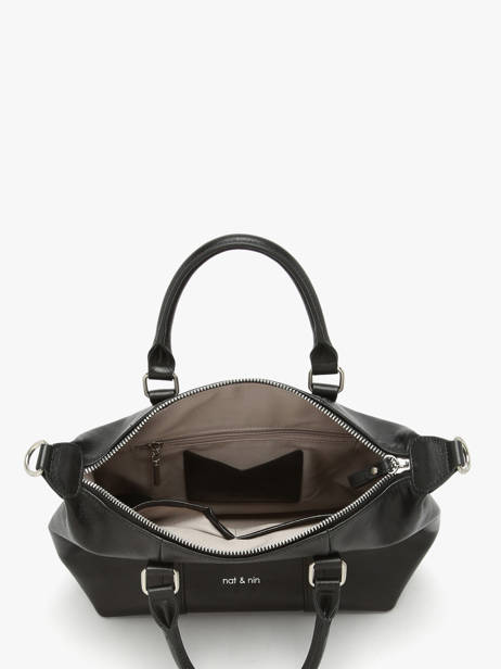 Sac Porté Main Vintage Cuir Nat et nin Noir vintage MTHYLANE vue secondaire 2