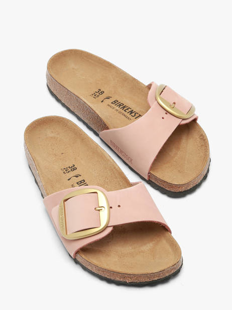 Slippers Madrid In Leather Birkenstock Pink women 1027056 other view 1