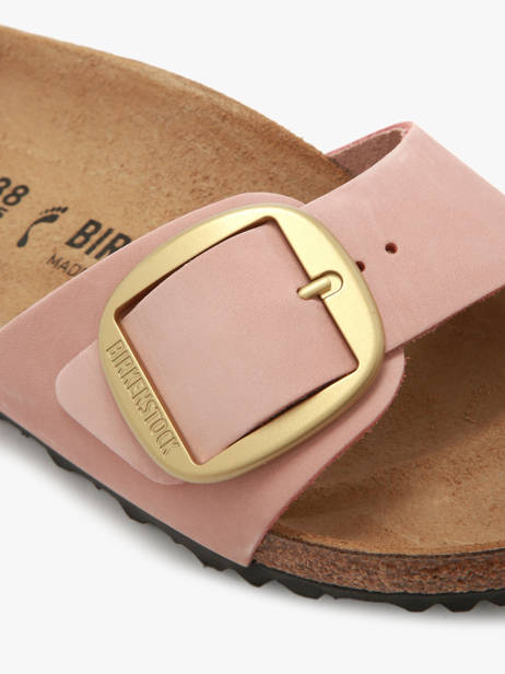 Slippers Madrid In Leather Birkenstock Pink women 1027056 other view 2