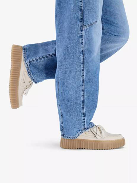 Platform Boat Shoes In Leather Clarks Beige women 26186302 other view 1