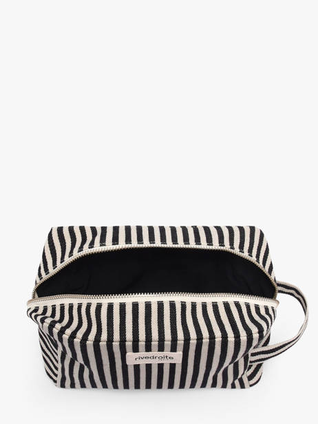 Recycled Cotton Tournelles Xl Striped Zipped Pouch Rivedroite Black spring striped TOUXLSTR other view 1