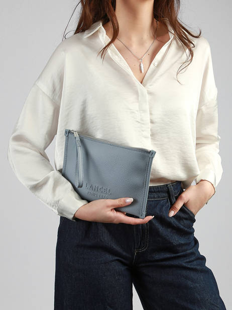 Leather Jour Pouch Lancel Blue jour A13174 other view 1