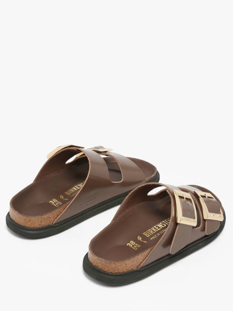 Slippers Arizona Droplet In Leather Birkenstock Brown women 1031910 other view 2