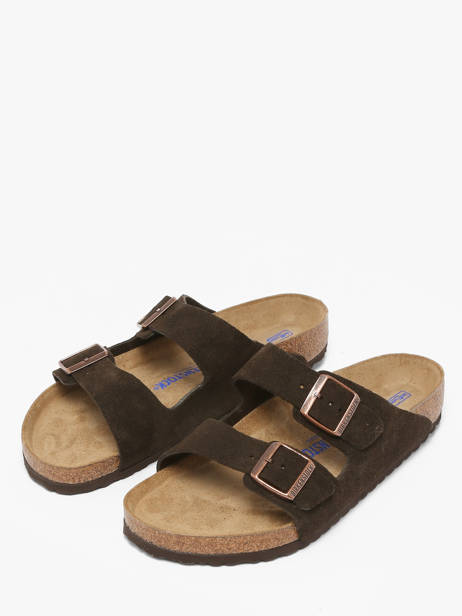 Slippers Arizona In Leather Birkenstock Brown men 951311 other view 1