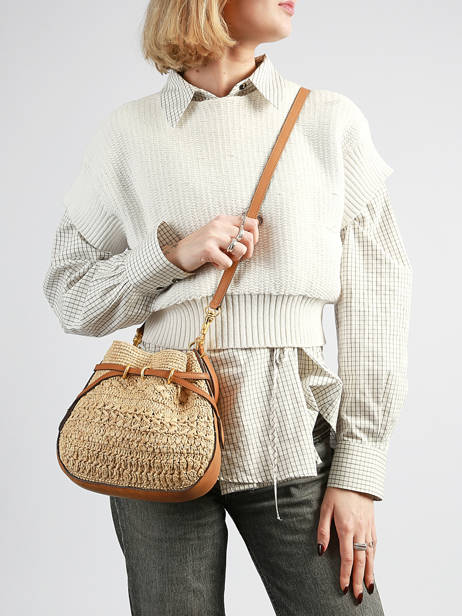 Leather And Raffia Le Mini Romy Crossbody Bag Gerard darel Beige raphia E454 other view 1