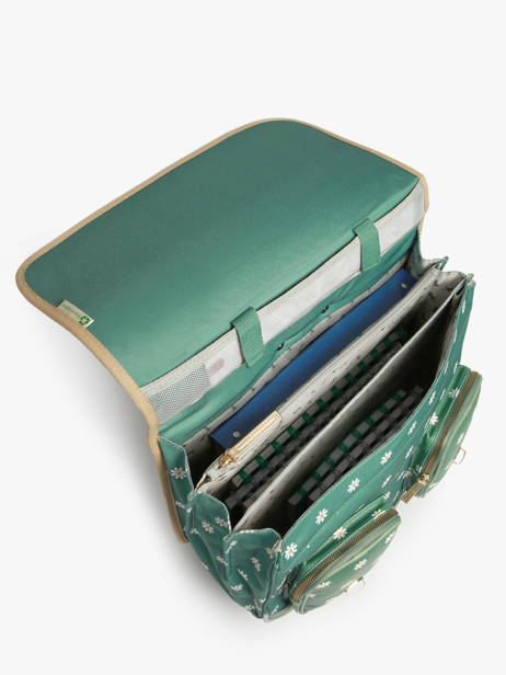 3-compartment Wheeled Satchel Cameleon Green vintage fantasy PBVGCR41 other view 3