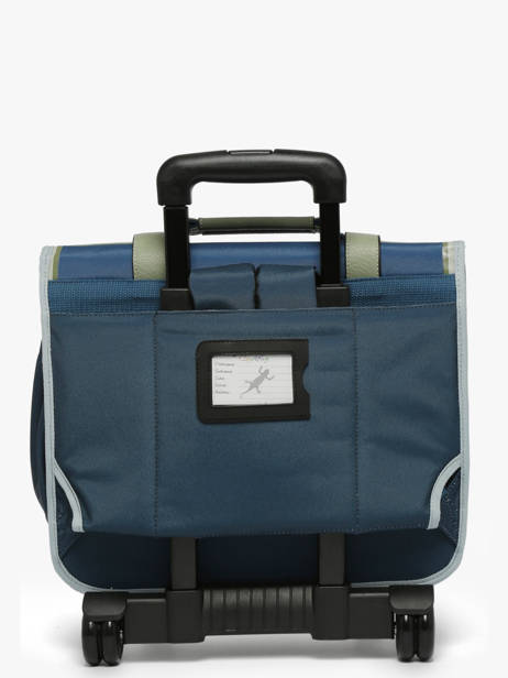 Wheeled Schoolbag 2 Compartments Cameleon Blue vintage urban PBVBCR38 other view 5