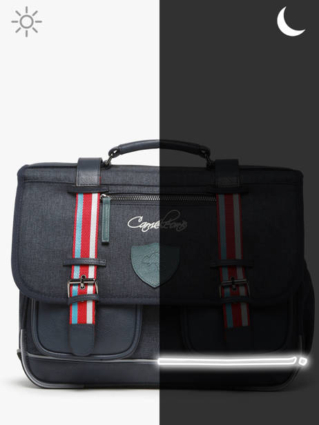 Cartable 3 Compartiments Cameleon Bleu vintage urban PBVBCA41 vue secondaire 7