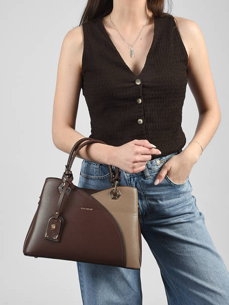 Satchel Saffiano Miniprix Brown saffiano M9431 other view 1