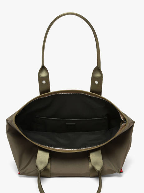 Medium Mistral Rollable Tote Bag Nylon And Leather Lancel Green mistral A13995 other view 3