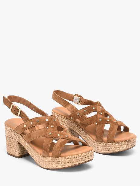 Heeled Sandals In Leather Aliwell Brown women A126024 other view 1