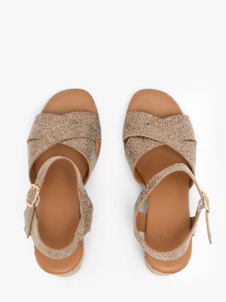 Heeled Sandals In Leather Aliwell Brown women A126091 other view 3