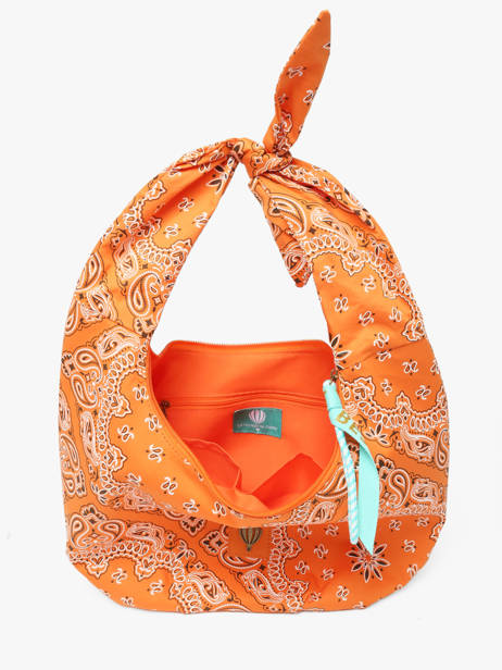 Sac Porté épaule Bandana Coton Le voyage en panier Orange bandana PM970 vue secondaire 3