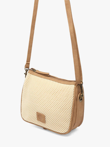 Sac Bandoulière Resille Polyester Le voyage en panier Beige resille PM959 vue secondaire 1