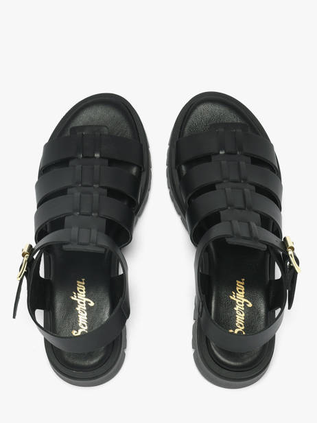 Sandals In Leather Semerdjian Black women DELIA other view 3