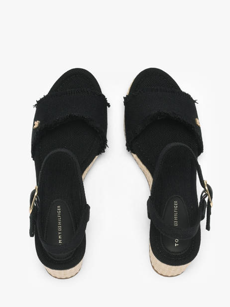 Sandals In Leather Tommy hilfiger Black women 9470BDS other view 2