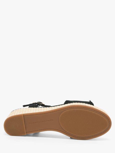 Sandals In Leather Tommy hilfiger Black women 9470BDS other view 3