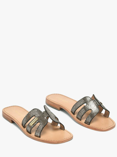 Leather Hadamia Slide Sandals Les tropeziennes Black accessoires HADAMIA other view 1