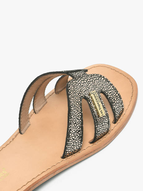 Leather Hadamia Slide Sandals Les tropeziennes Black accessoires HADAMIA other view 2