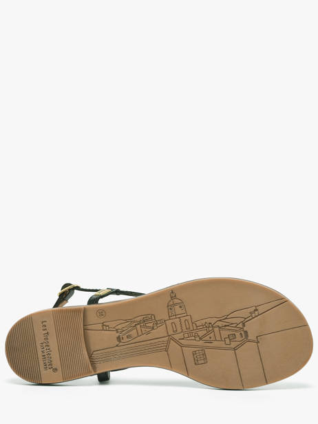 Nu-pieds En Cuir Les tropeziennes Noir women HATOME vue secondaire 4