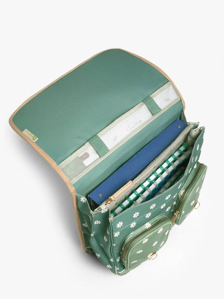 Cartable à Roulettes 2 Compartiments Cameleon Vert vintage fantasy PBVGCR38 vue secondaire 3