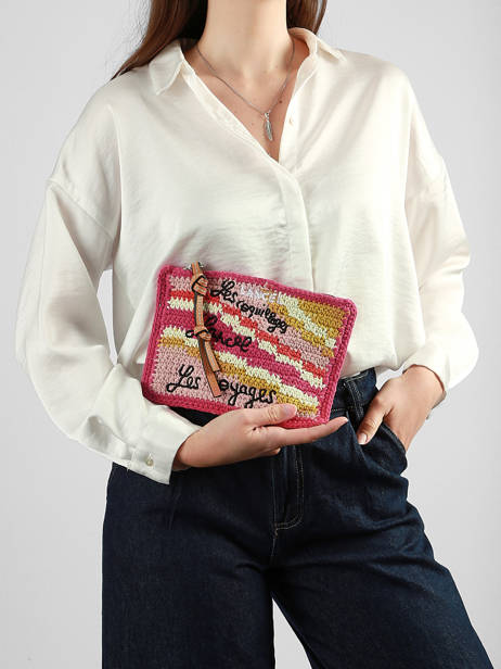 Pochette Zippée Lancel Plage Crochet Lancel Multicolore summer capsule A14002 vue secondaire 1
