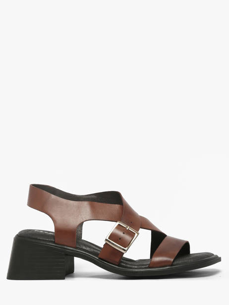 Sandales à Talon En Cuir Pavement Marron accessoires 25273