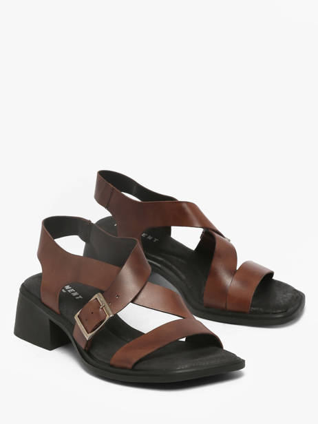 Sandales à Talon En Cuir Pavement Marron accessoires 25273 vue secondaire 1
