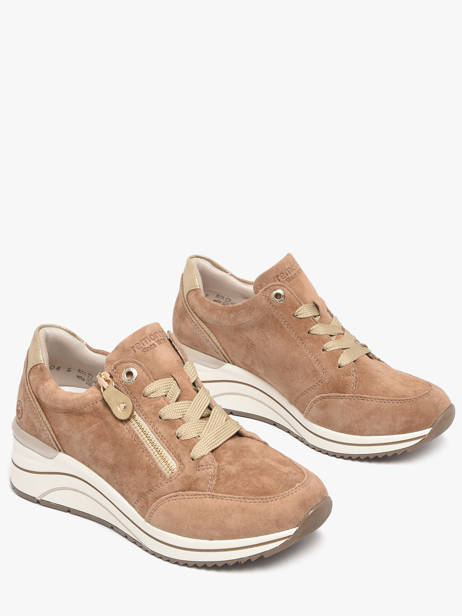 Sneakers Semelle Compensée En Cuir Remonte Beige accessoires 64 vue secondaire 1