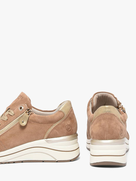 Sneakers Semelle Compensée En Cuir Remonte Beige accessoires 64 vue secondaire 2