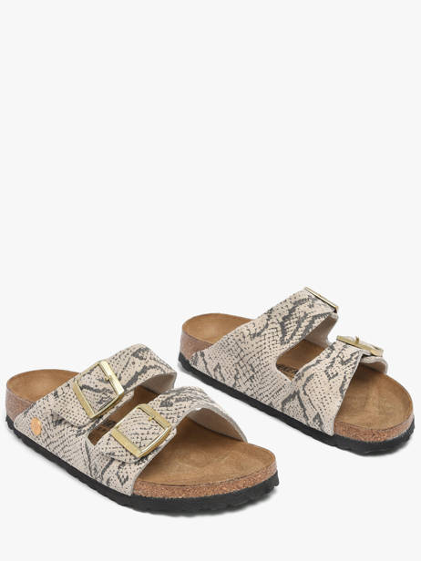 Mules En Cuir Birkenstock Gris accessoires 1033065 vue secondaire 1
