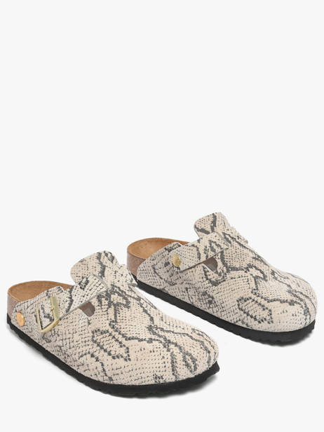 Mules En Cuir Birkenstock Gris accessoires 1033086 vue secondaire 1